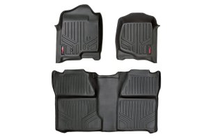 GMC Sierra 1500 Floor Mats - Front + Rear - Rough Country - Heavy Duty Floor Mats and Rear Cargo Liners - '07-'13